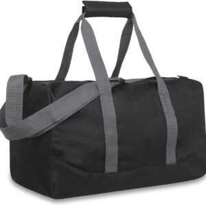 30 Liter, 17 Inch Canvas Duffle Bags for Men and Women – Travel Weekender Overnight Carry-On Shoulder Duffel Tote Bags (Black)